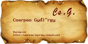Cserpes György névjegykártya