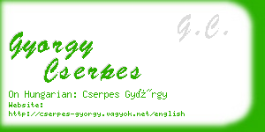 gyorgy cserpes business card